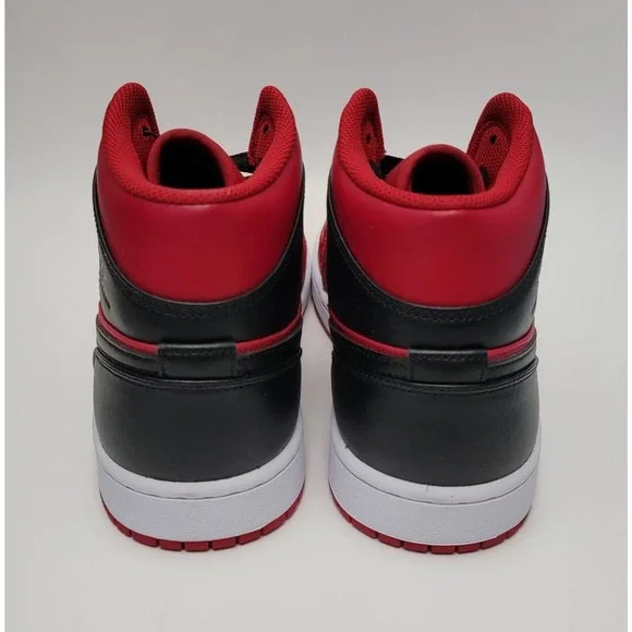 Nike Air Jordan 1 Mid Sneaker Reverse Bred Red Shoes Men's 9.5 544724-660 11W - Picture 3 of 10